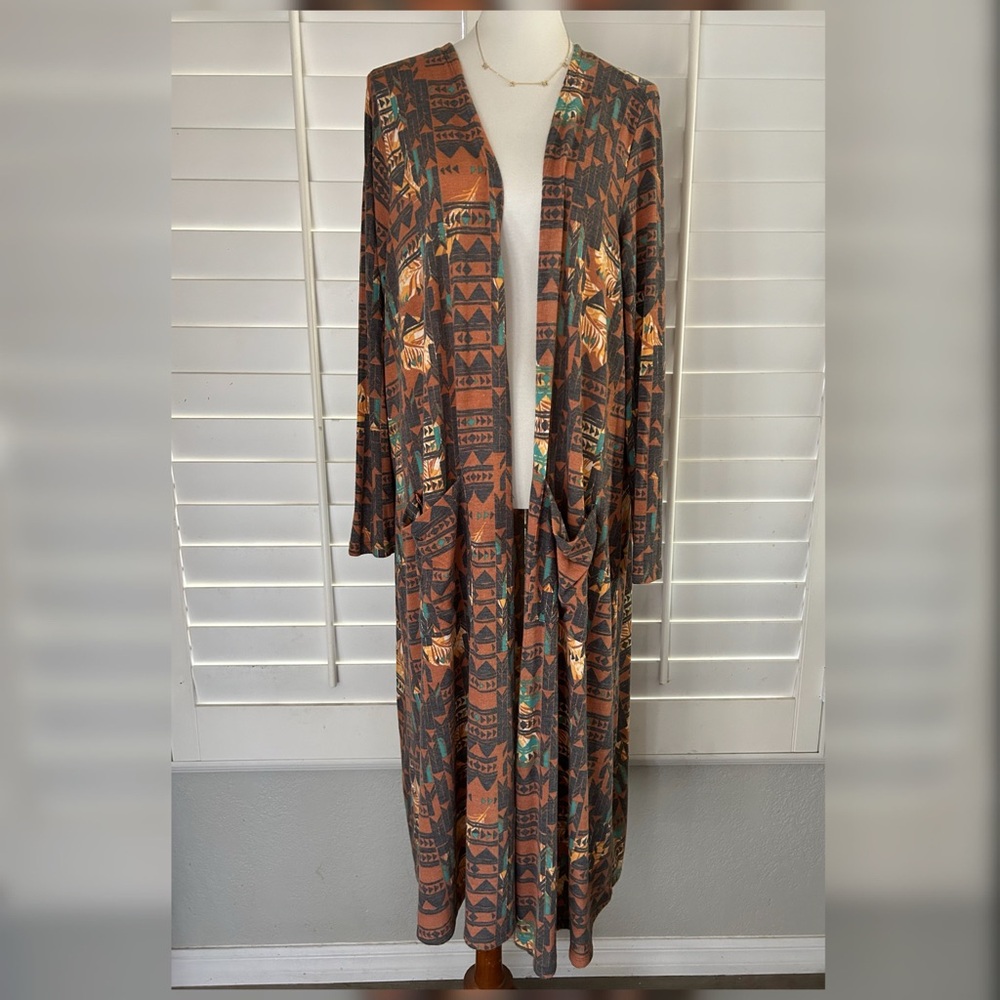LULAROE • “Sarah” Open Front Maxi Cardigan Sweater (XL/fits14-18)